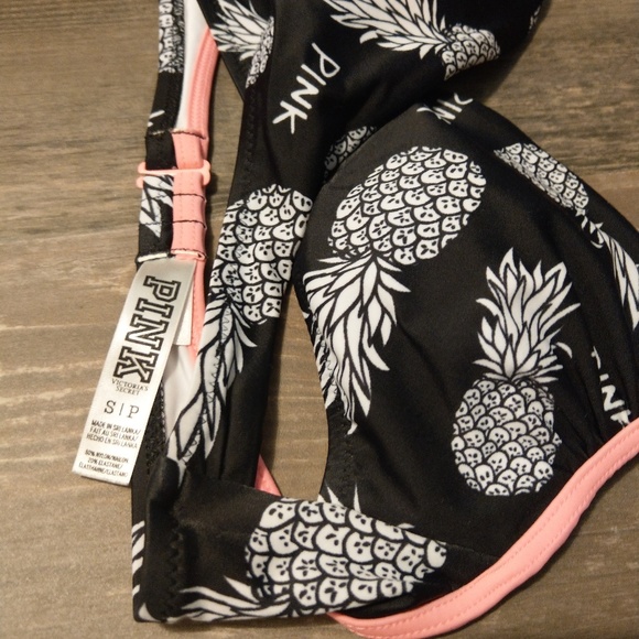 PINK Victoria's Secret pineapple bikini top- small - Picture 2 of 3